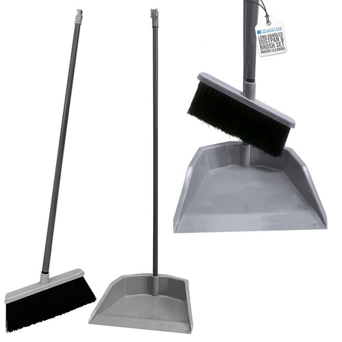 Dustpan and brush set long - brush,