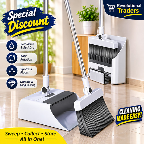 Dustpan and brush set long - brush,