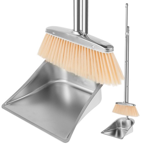 Metal dustpan and brush - metal,