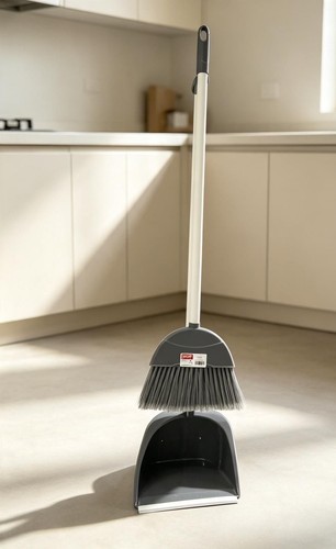 Dustpan with handle and - and, brush