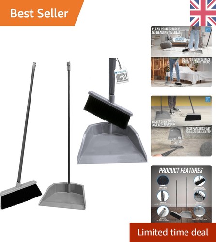 Silver long handled dustpan - silver,