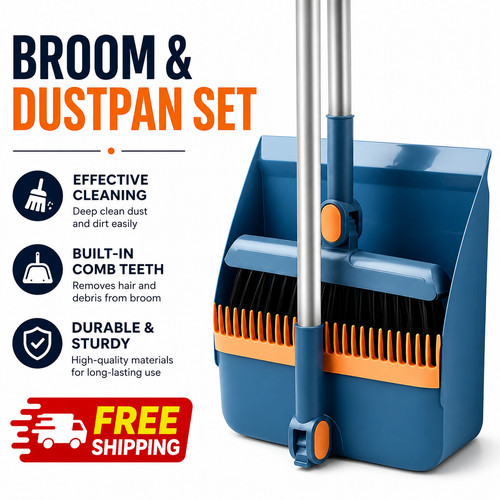 Long handled dustpan and - long, brush