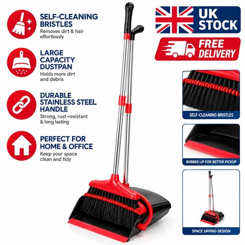 Long handled dustpan - long, brush