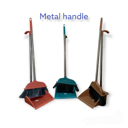 Long handle dust pan - and, brush