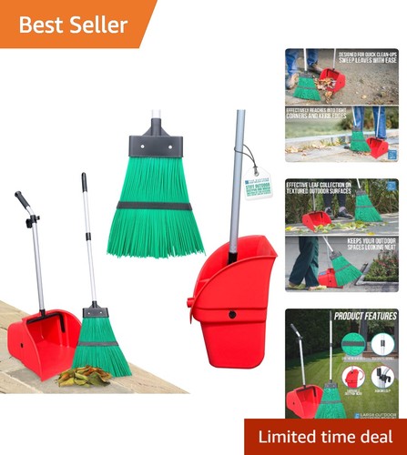 Ergonomic long handled - handled, dustpan