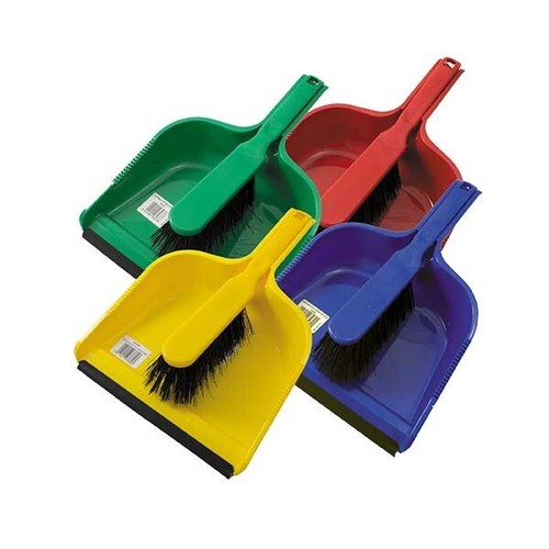 Plastic dustpan and brush - plastic,