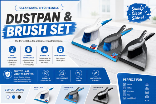 Plastic dustpan and brush - bh,