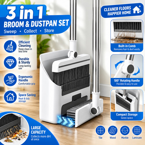 Dustpan and brush combo set - brush,
