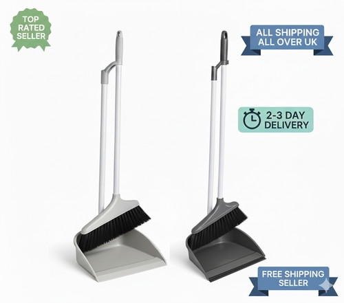 Long handled dustpan - long, brush