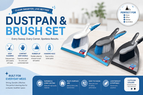 Plastic dustpan brush - plastic,