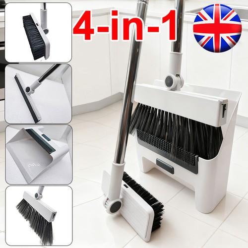 Long handled dustpan and - dustpan, brush